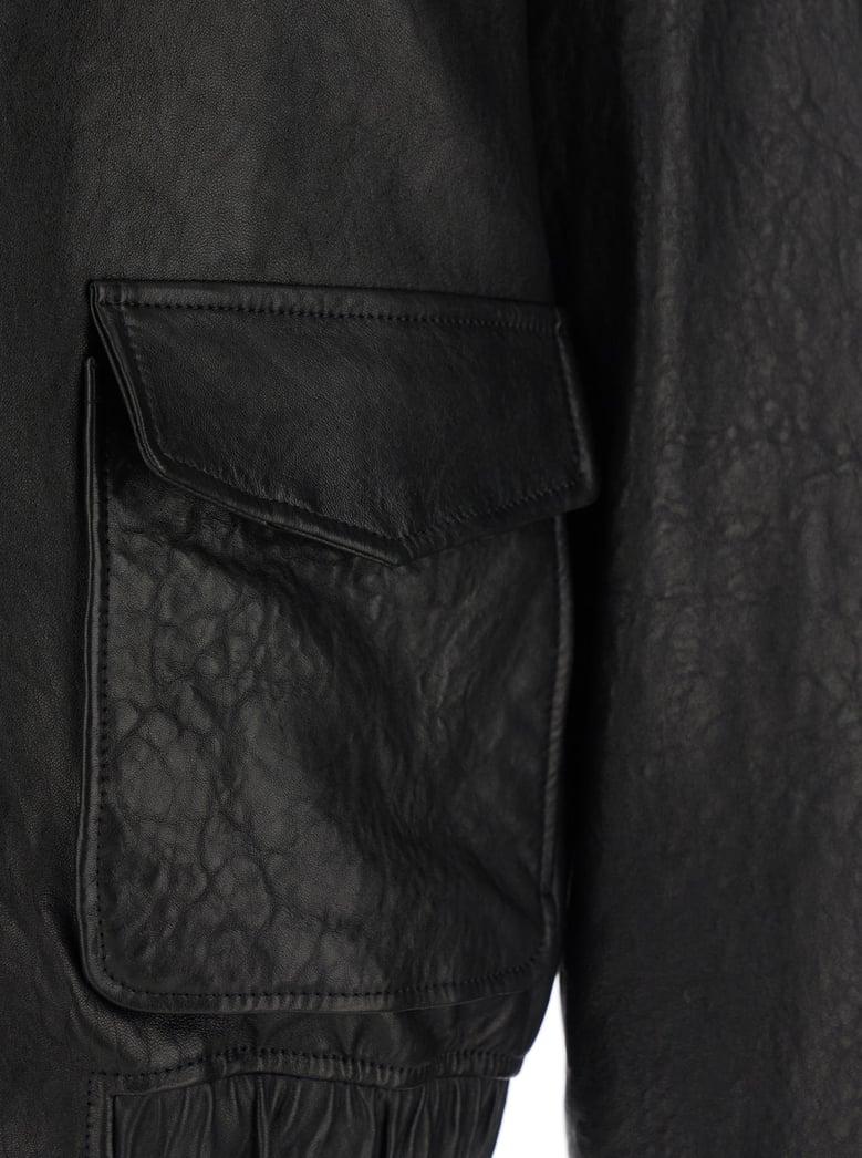 jacket classic collar black leather by Selfnex