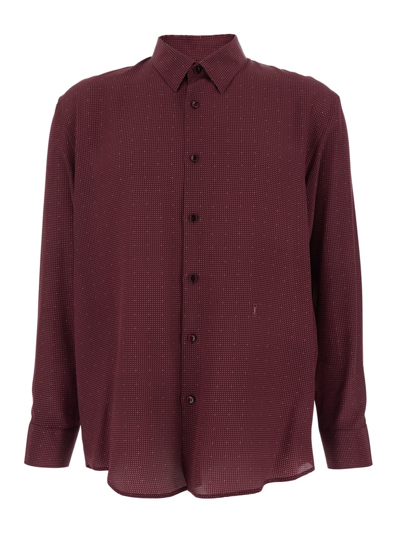 silk shirt bordeaux polka dot by Selfnex