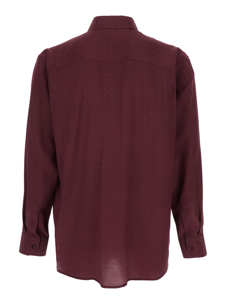 silk shirt bordeaux polka dot by Selfnex