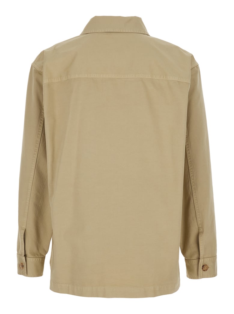 shirt with cassandre embroidery, beige by Selfnex