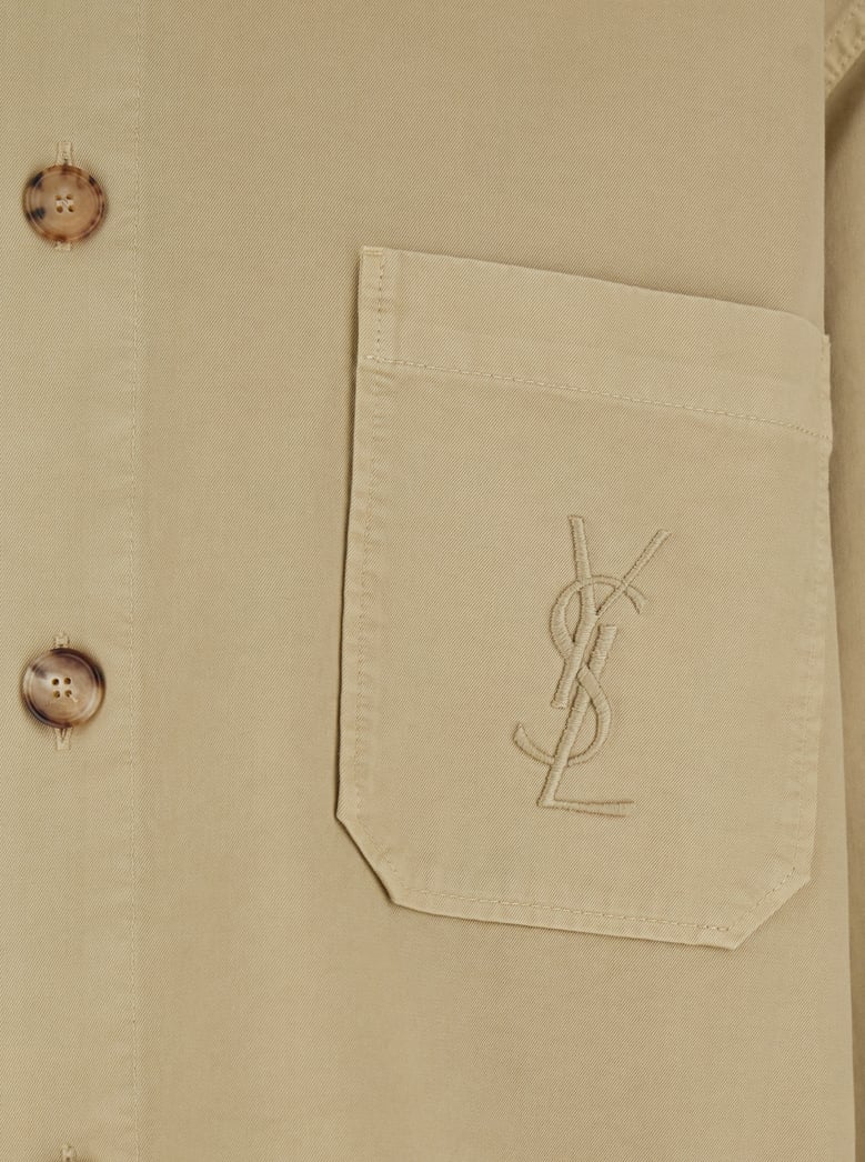 shirt with cassandre embroidery, beige by Selfnex