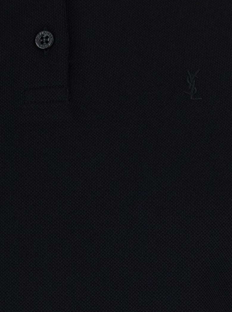 polo dress embroidered cotton black by Selfnex