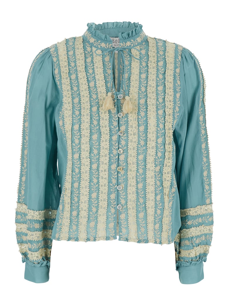 shirt kristen light blue cotton by Selfnex