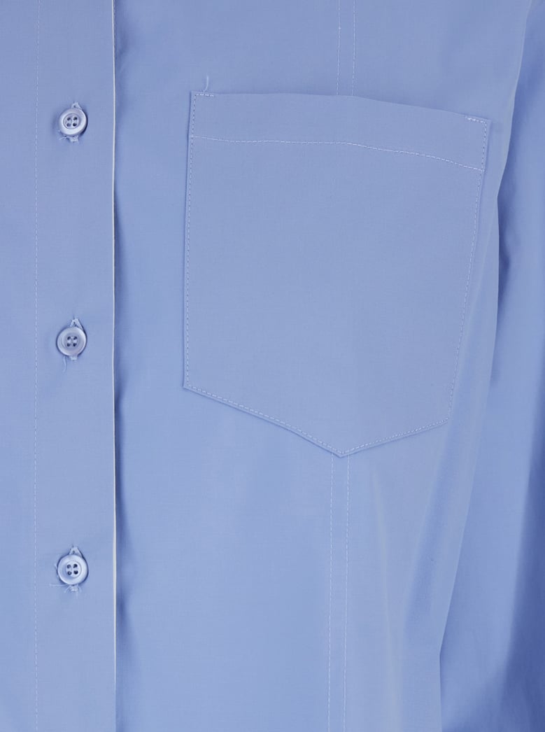 shirt classic collar light blue stretch cotton by Selfnex
