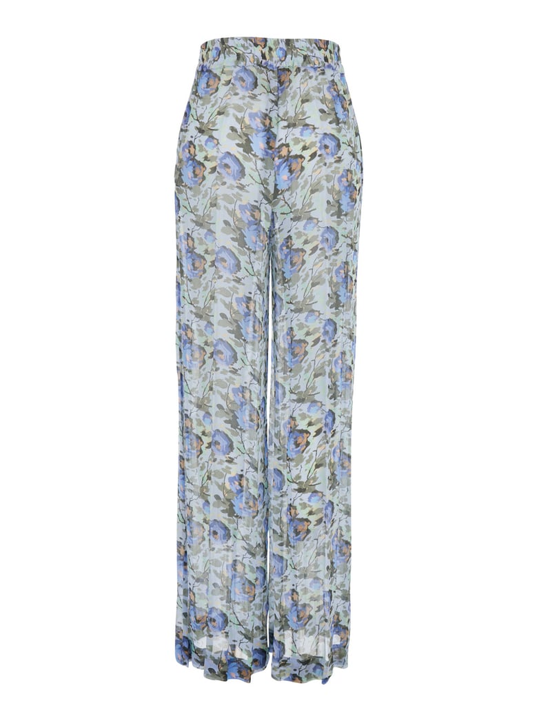 trousers printed viscose blue by Selfnex