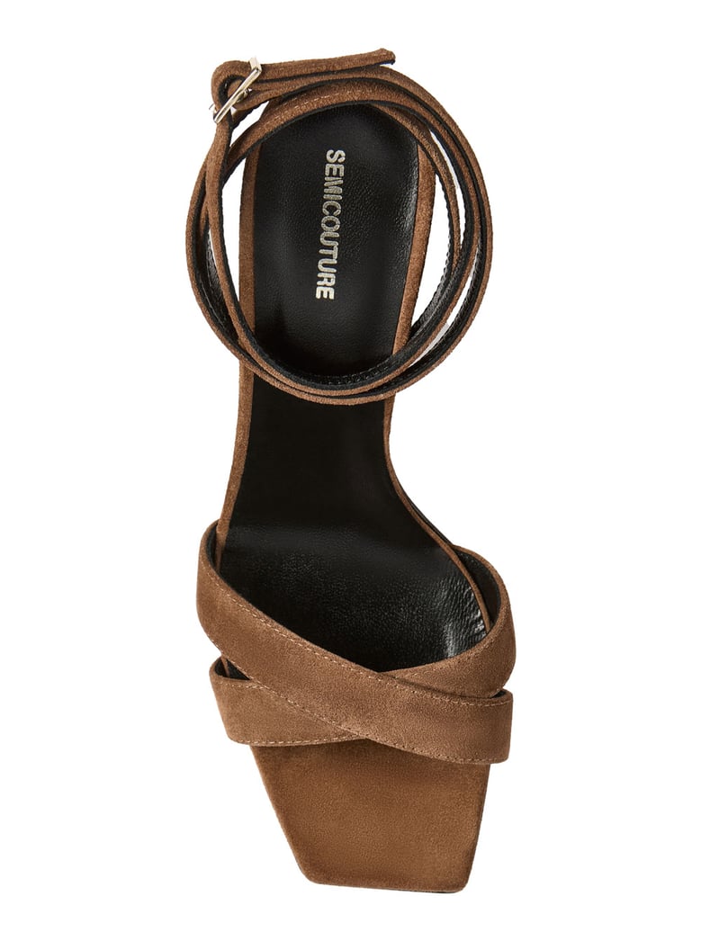 heeled sandals y6sz40 brown suede by Selfnex