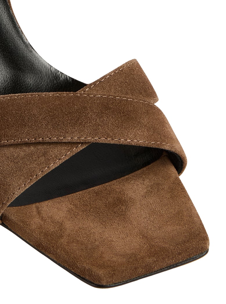 heeled sandals y6sz40 brown suede by Selfnex