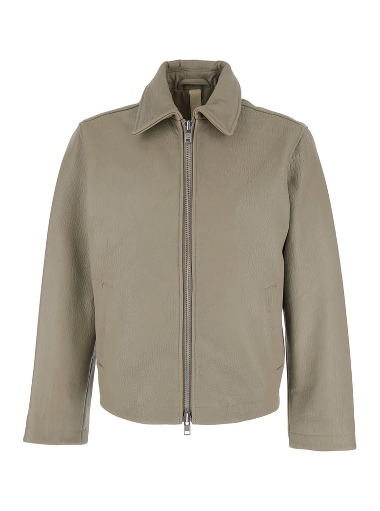 jacket crop leather beige by Selfnex