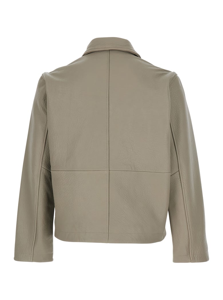 jacket crop leather beige by Selfnex