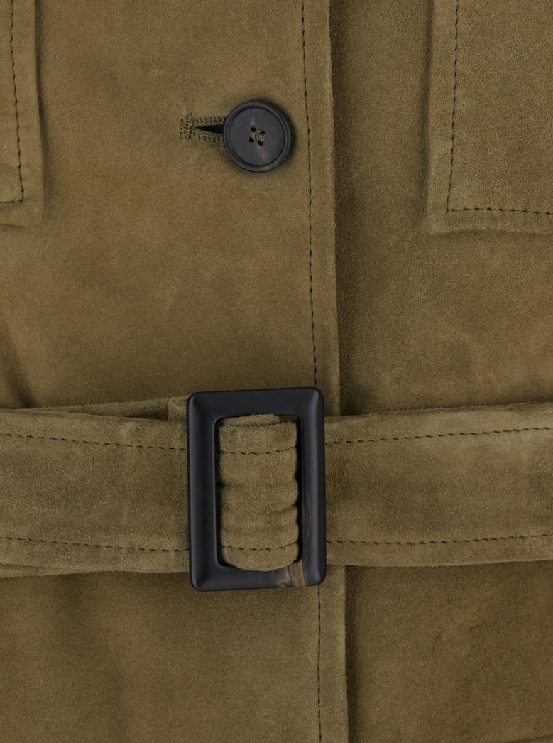 single-breasted jacket clea green leather by Selfnex