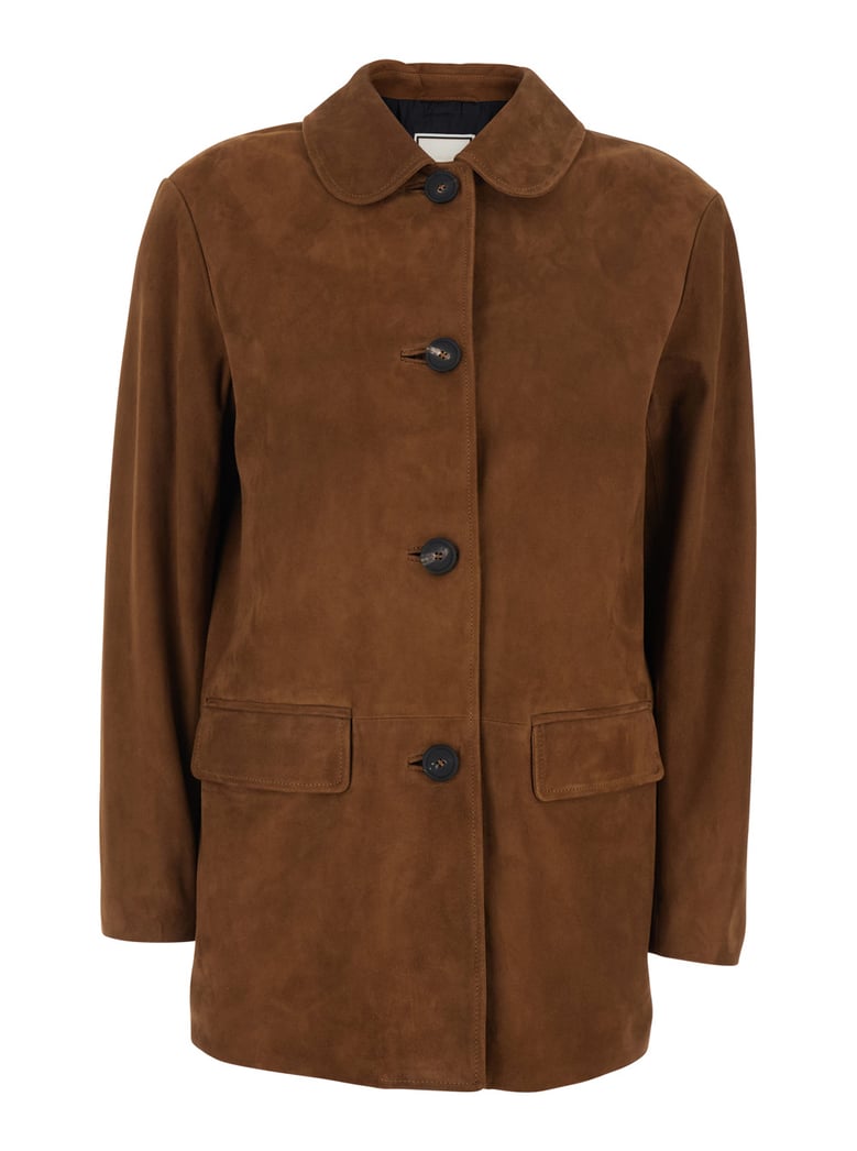 suede jacket flavia brown by Selfnex