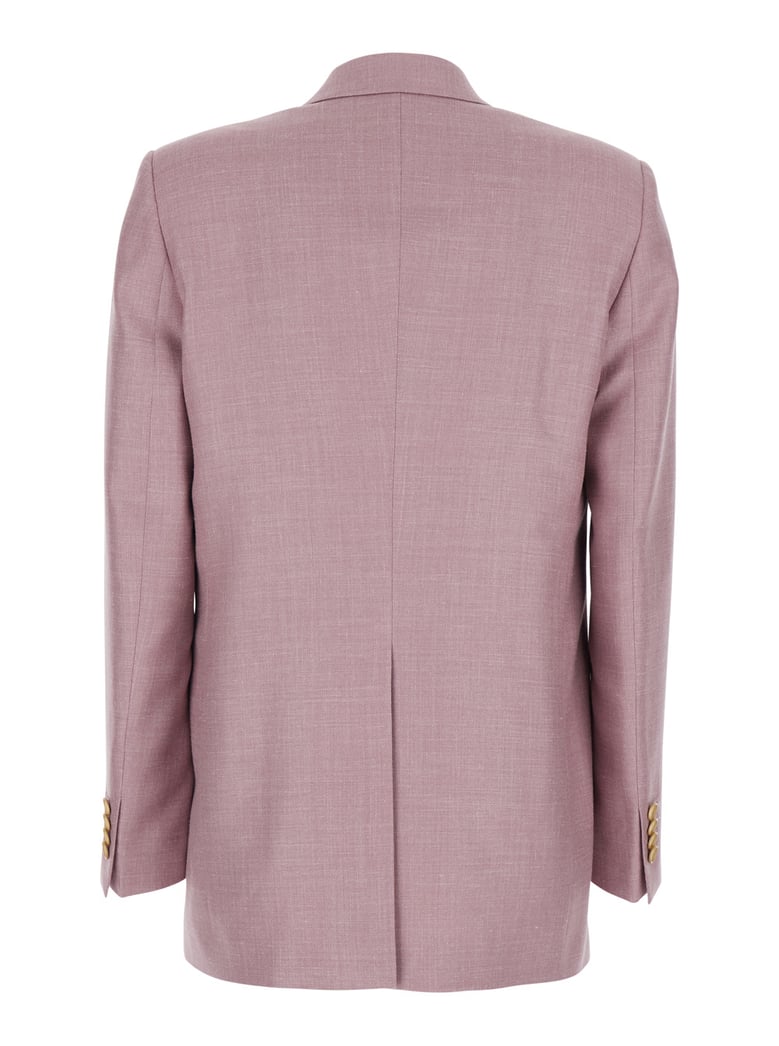 double-breasted jacket jasmine pink wool blend by Selfnex