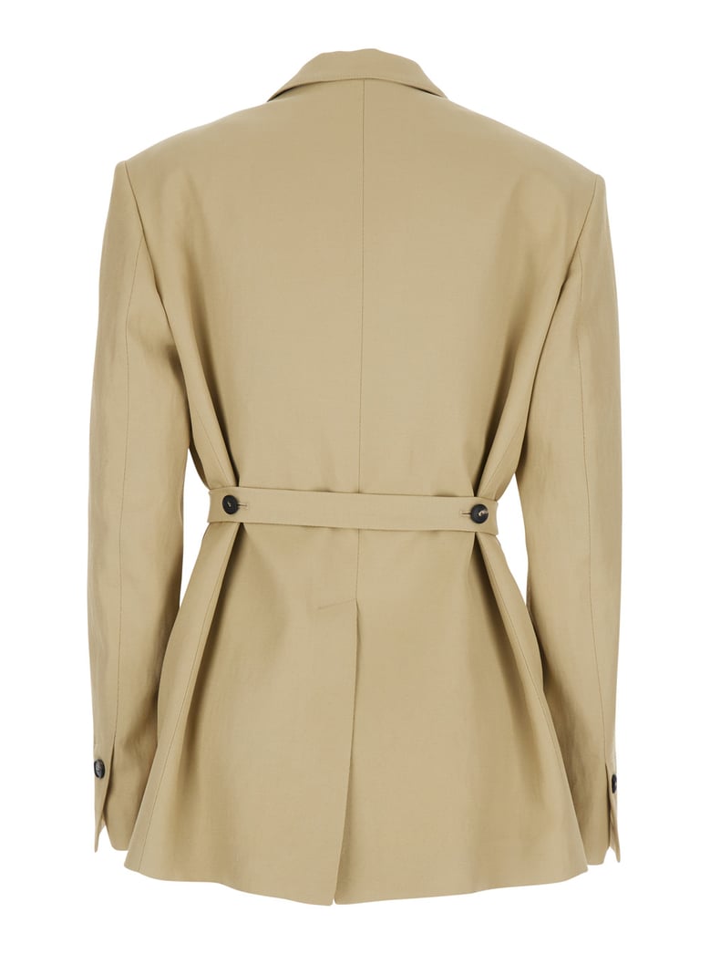 double-breasted jacket, beige by Selfnex