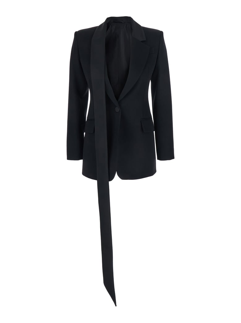 single-breasted wool jacket black by Selfnex