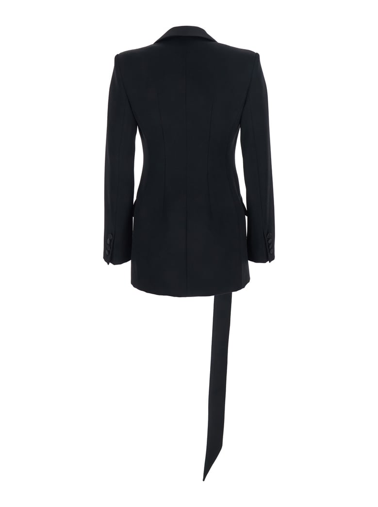 single-breasted wool jacket black by Selfnex