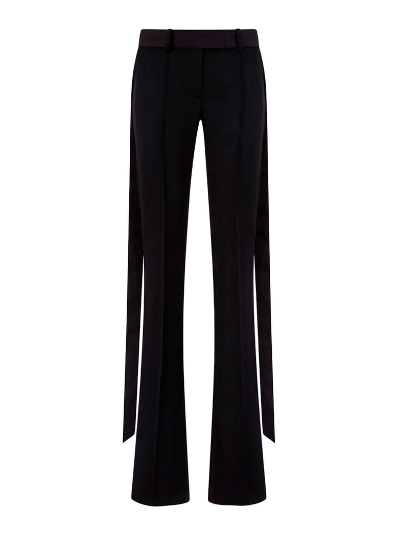 trousers wide-leg wool black by Selfnex