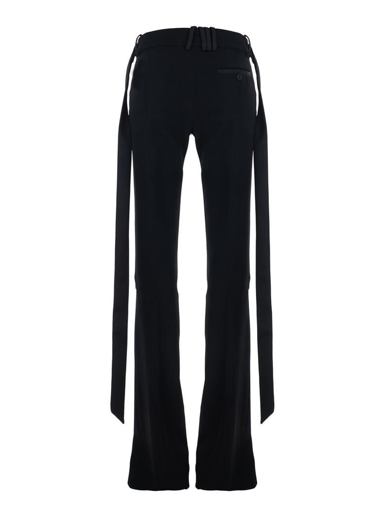 trousers wide-leg wool black by Selfnex