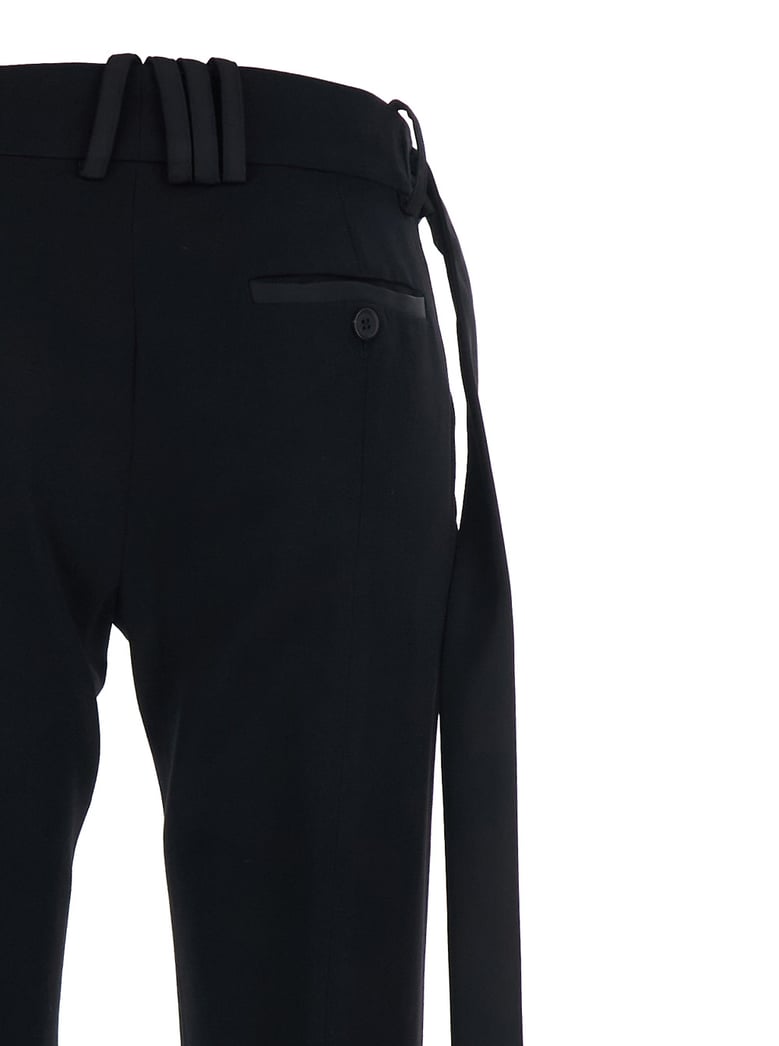 trousers wide-leg wool black by Selfnex