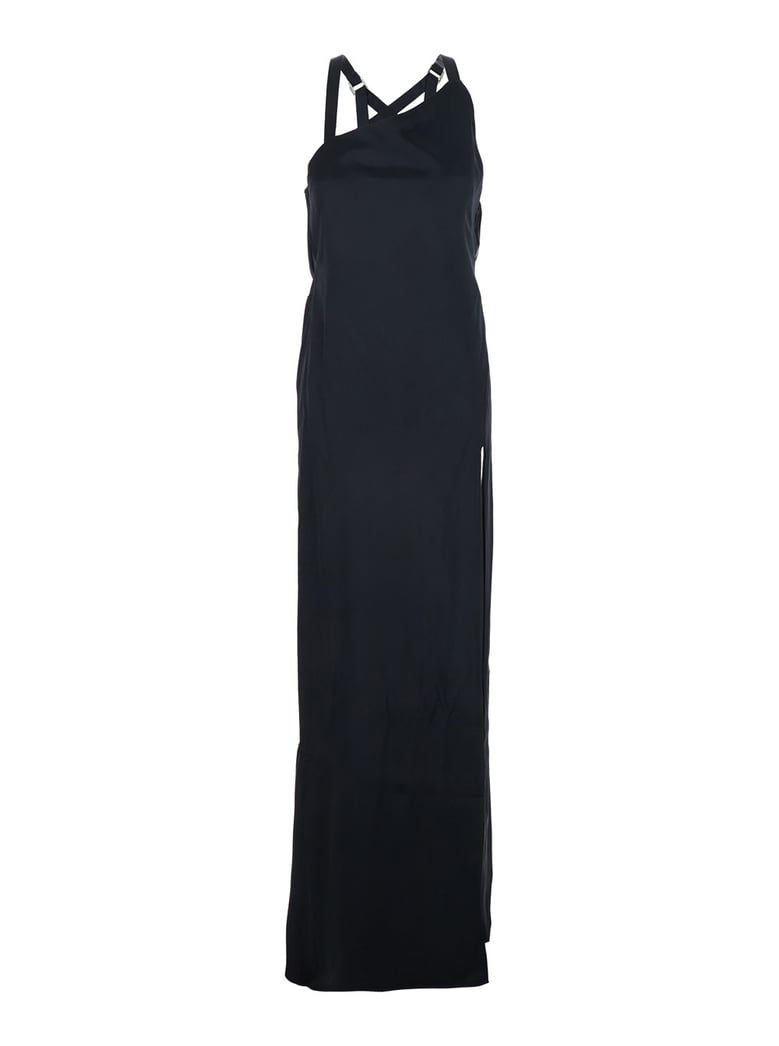long sleeveless dress black viscose by Selfnex