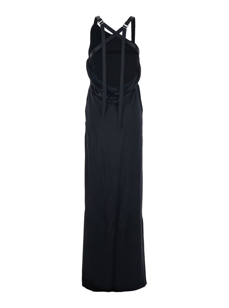 long sleeveless dress black viscose by Selfnex