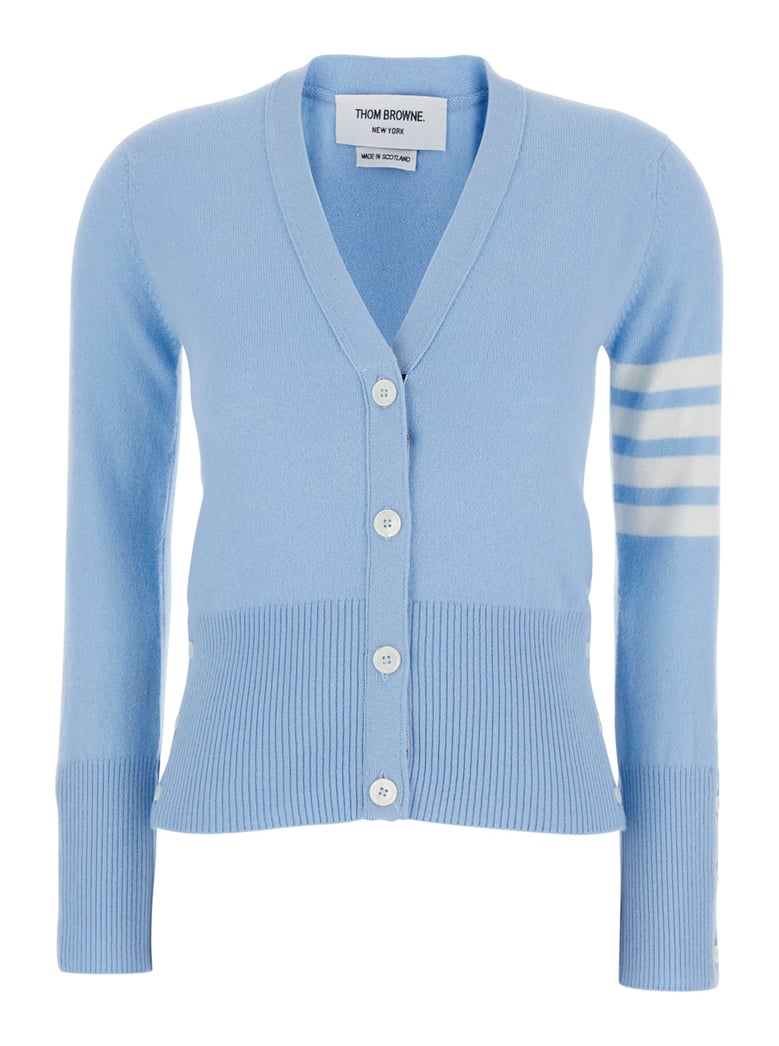 v-neck cardigan light blue cashmere by Selfnex