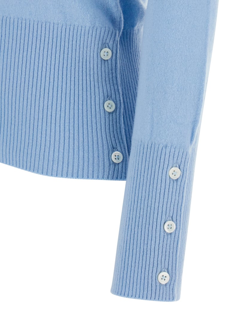 v-neck cardigan light blue cashmere by Selfnex
