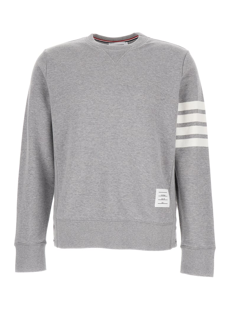 crew neck sweatshirt 4 bar tab grey by Selfnex