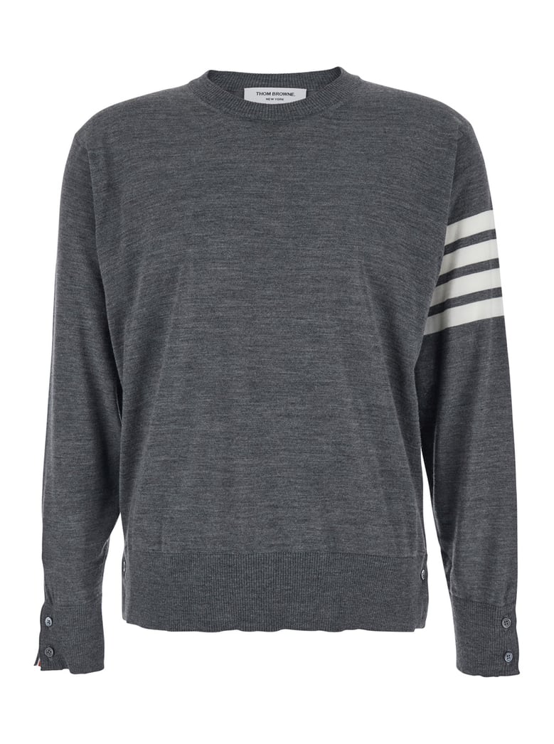crew neck sweater grey virgin wool by Selfnex