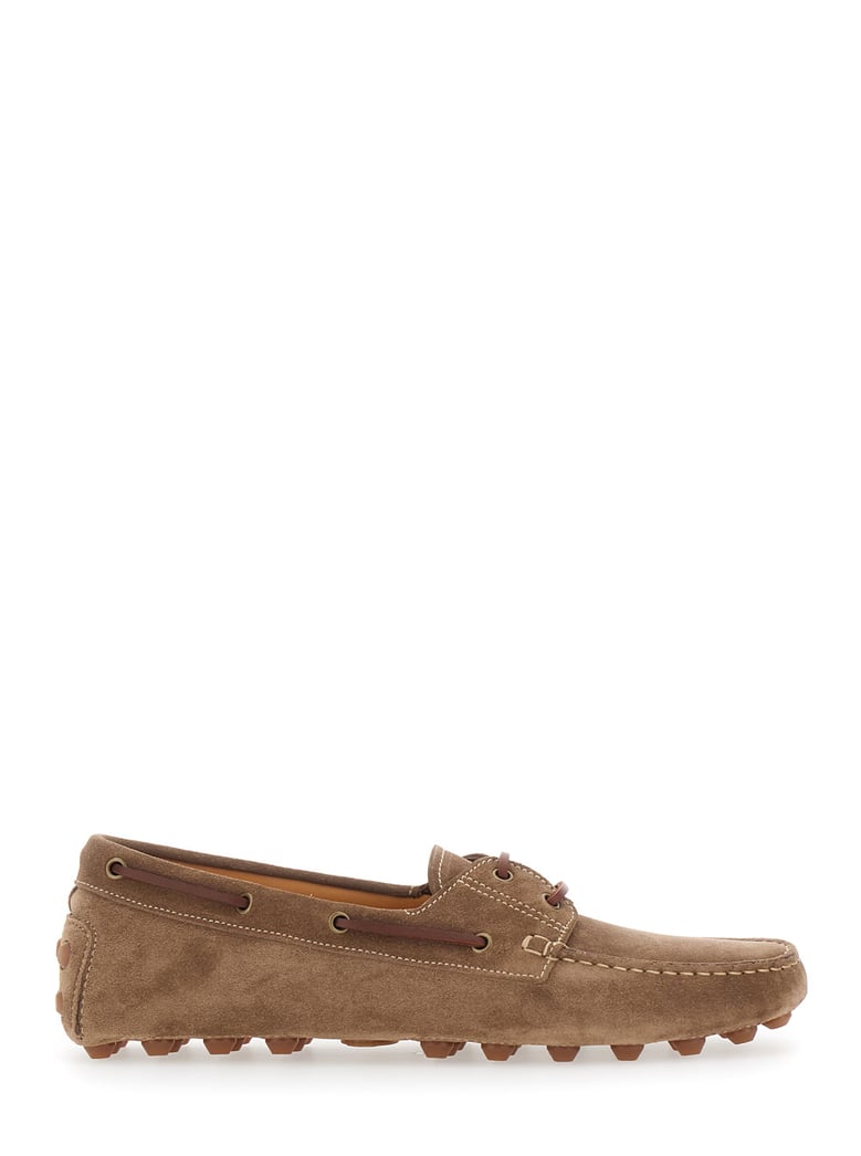 loafers bubble gommino brown suede by Selfnex