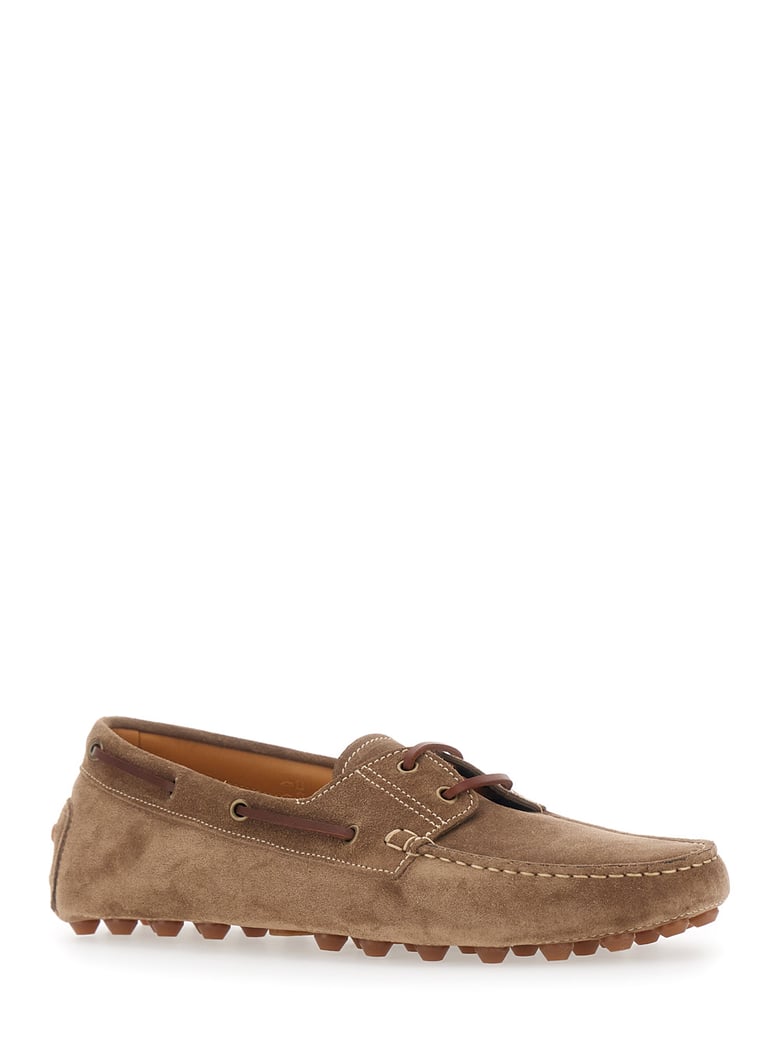 loafers bubble gommino brown suede by Selfnex
