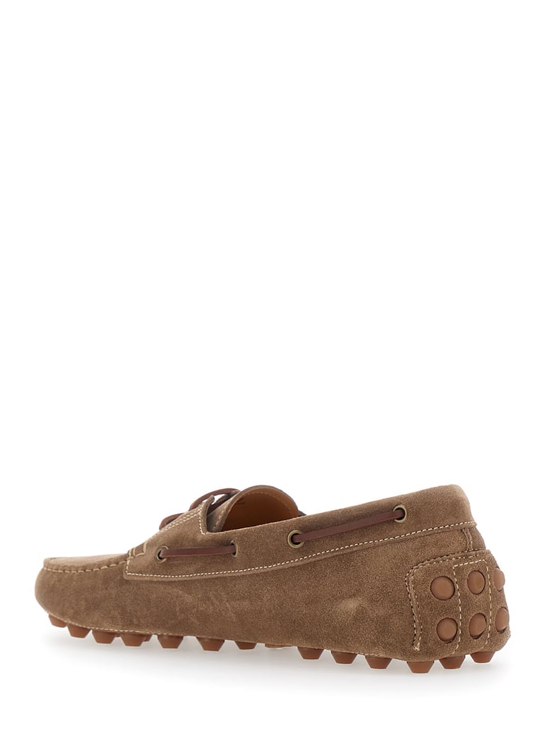 loafers bubble gommino brown suede by Selfnex