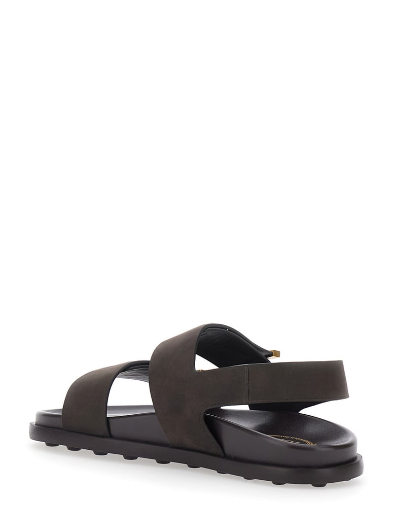 leather sandals, brown by Selfnex