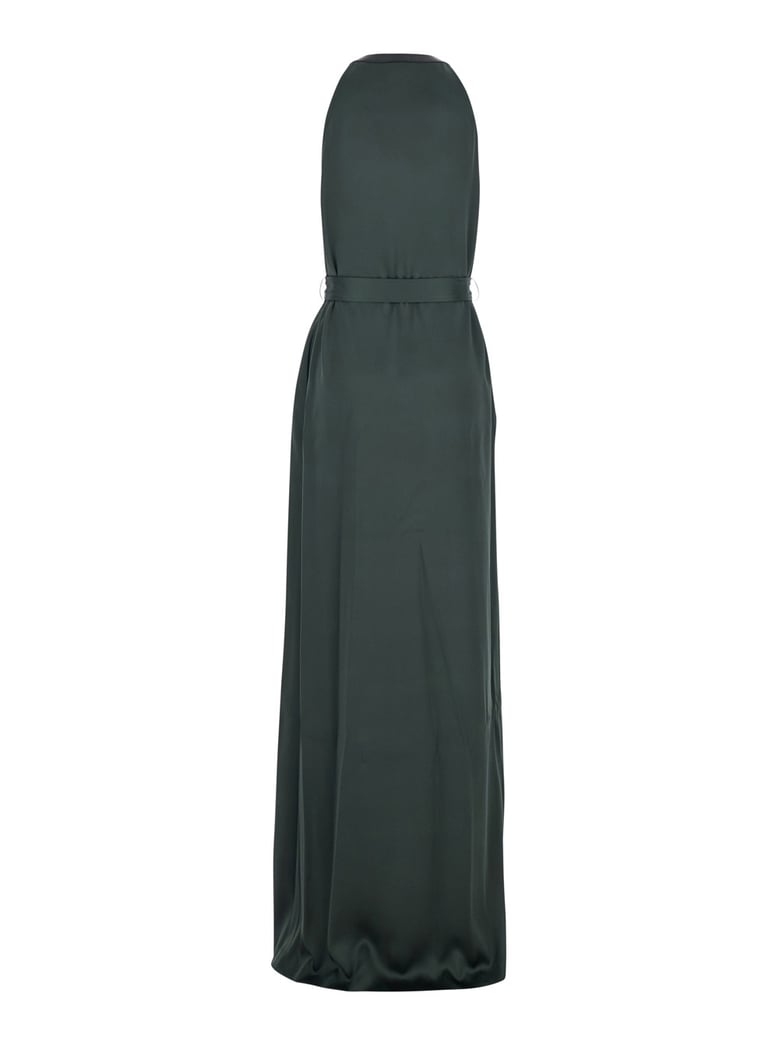 dress halterneck green viscose by Selfnex