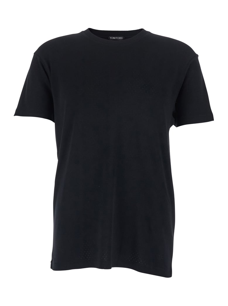 t-shirt with logo embroidery, black by Selfnex
