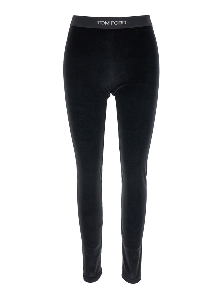 leggings in velvet, black by Selfnex