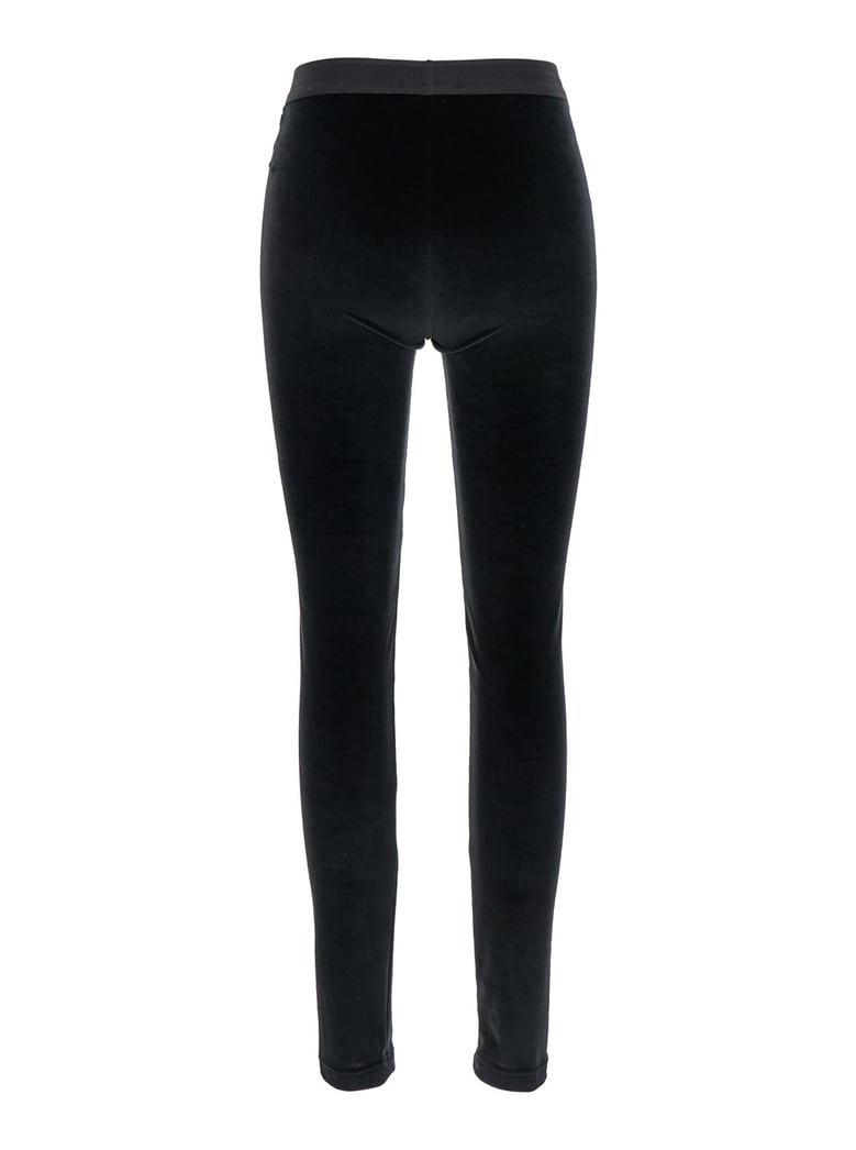 leggings in velvet, black by Selfnex