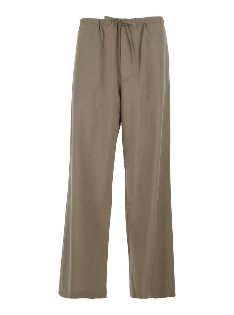 wool-blend drawstring trousers by Selfnex