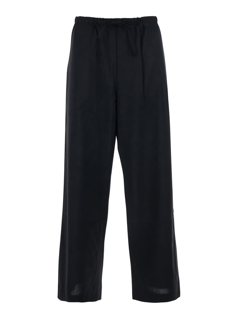 trousers with drawstring waist, wool blend by Selfnex