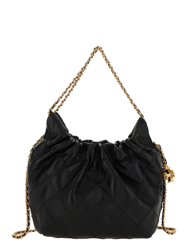 shoulder bag fleming black pebbled leather by Selfnex