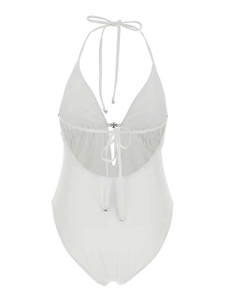 one-piece swimsuit white tech fabric by Selfnex
