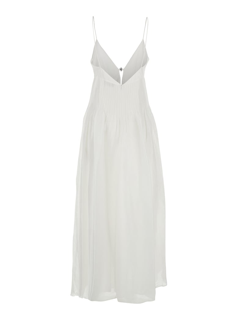 long linen-silk dress white by Selfnex