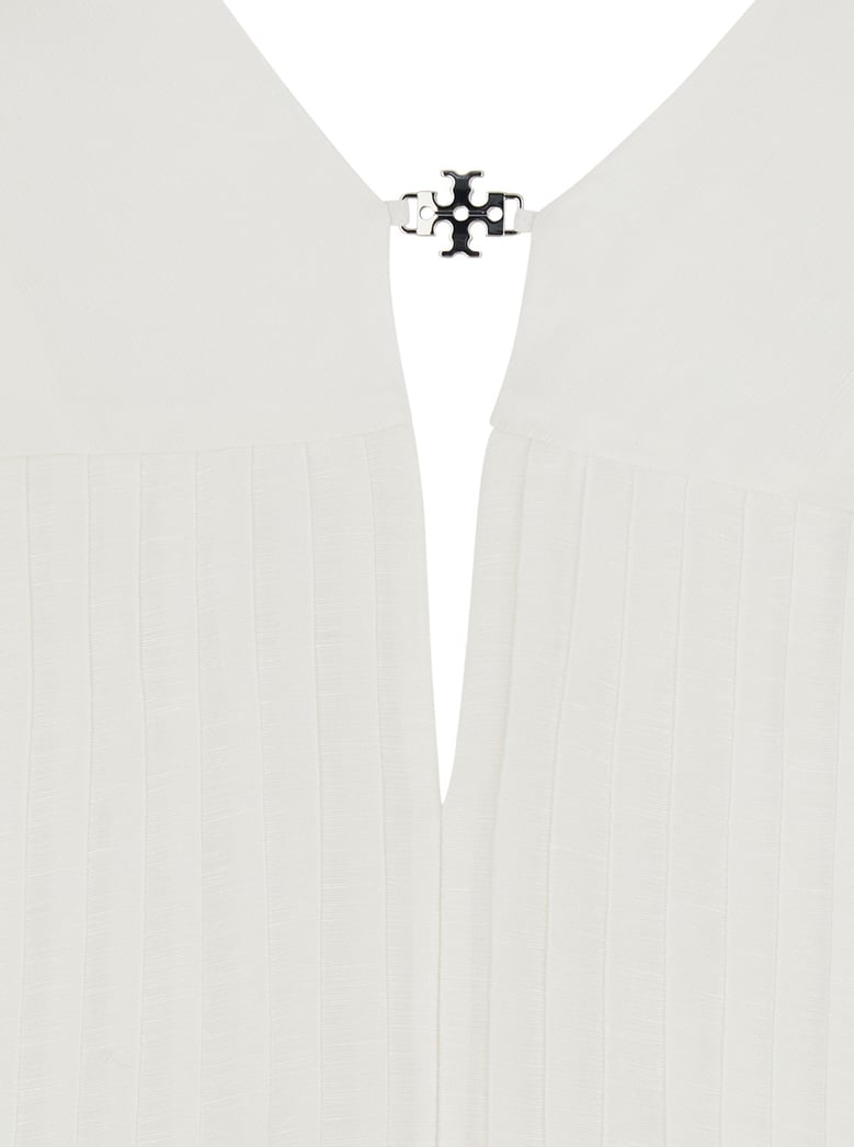long linen-silk dress white by Selfnex