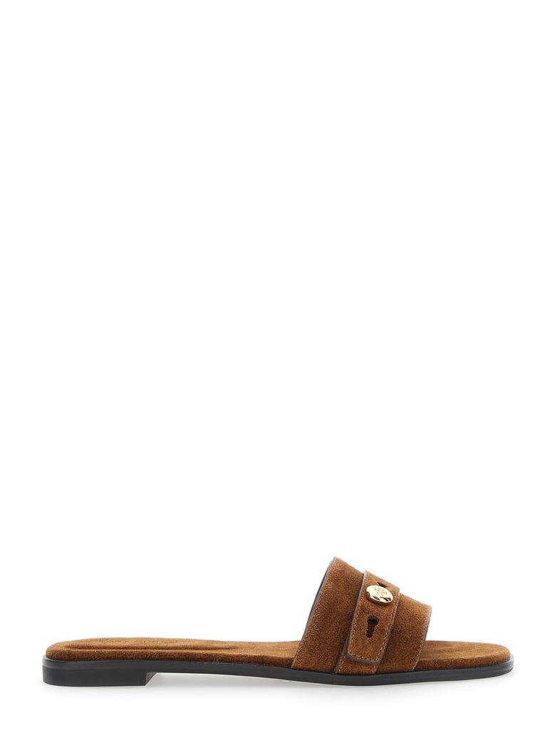 sandals romy brown suede by Selfnex
