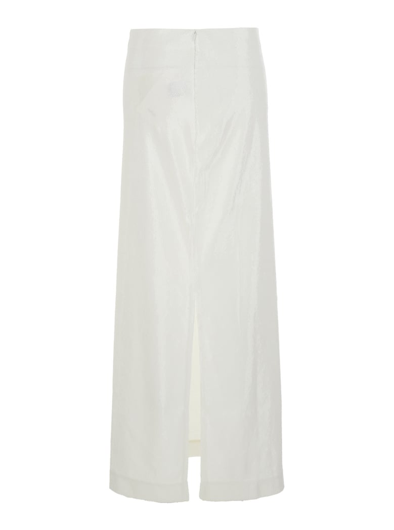 skirt with all-over sequins, white by Selfnex