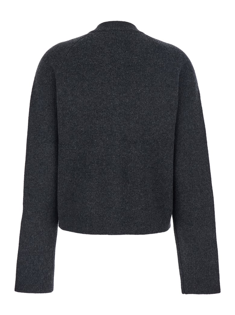 round neck cardigan grey wool-blend by Selfnex