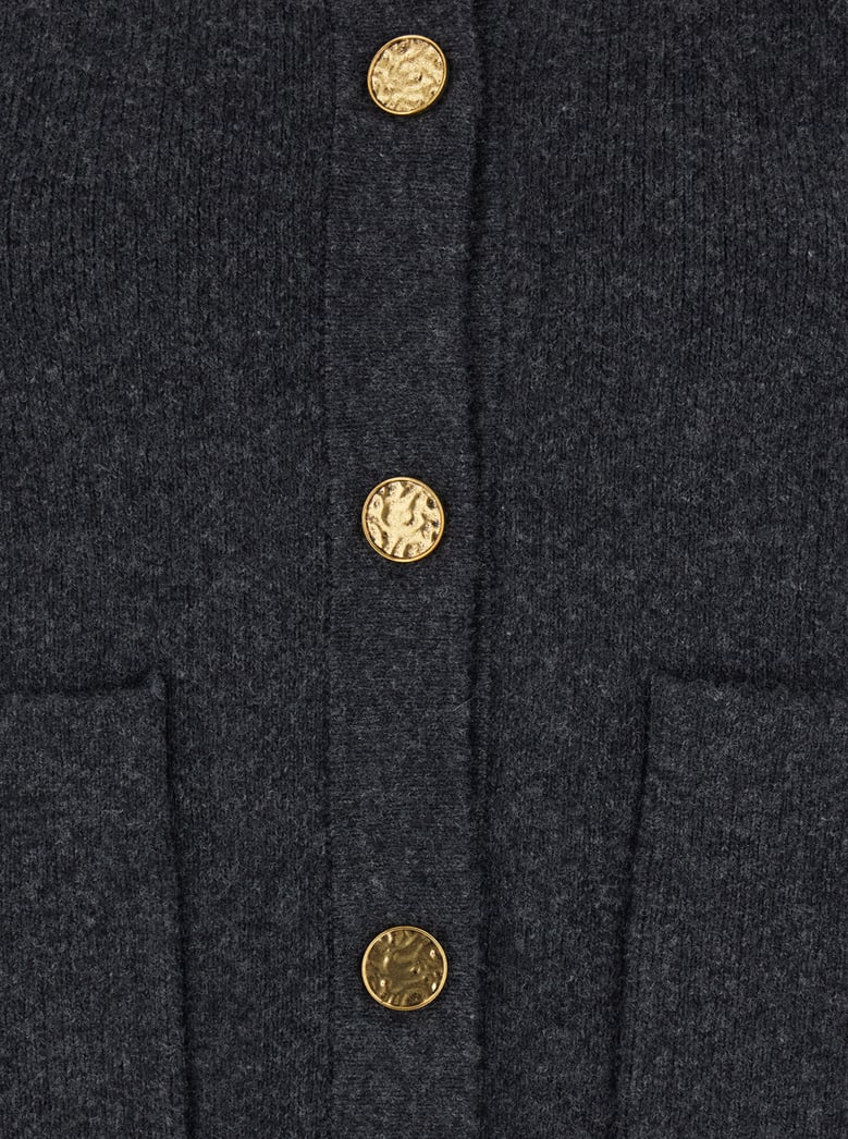round neck cardigan grey wool-blend by Selfnex