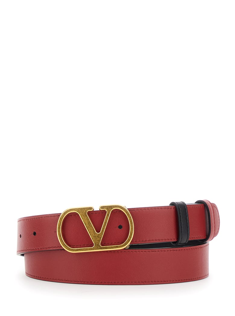 belt vlogo buckle black leather reversible by Selfnex