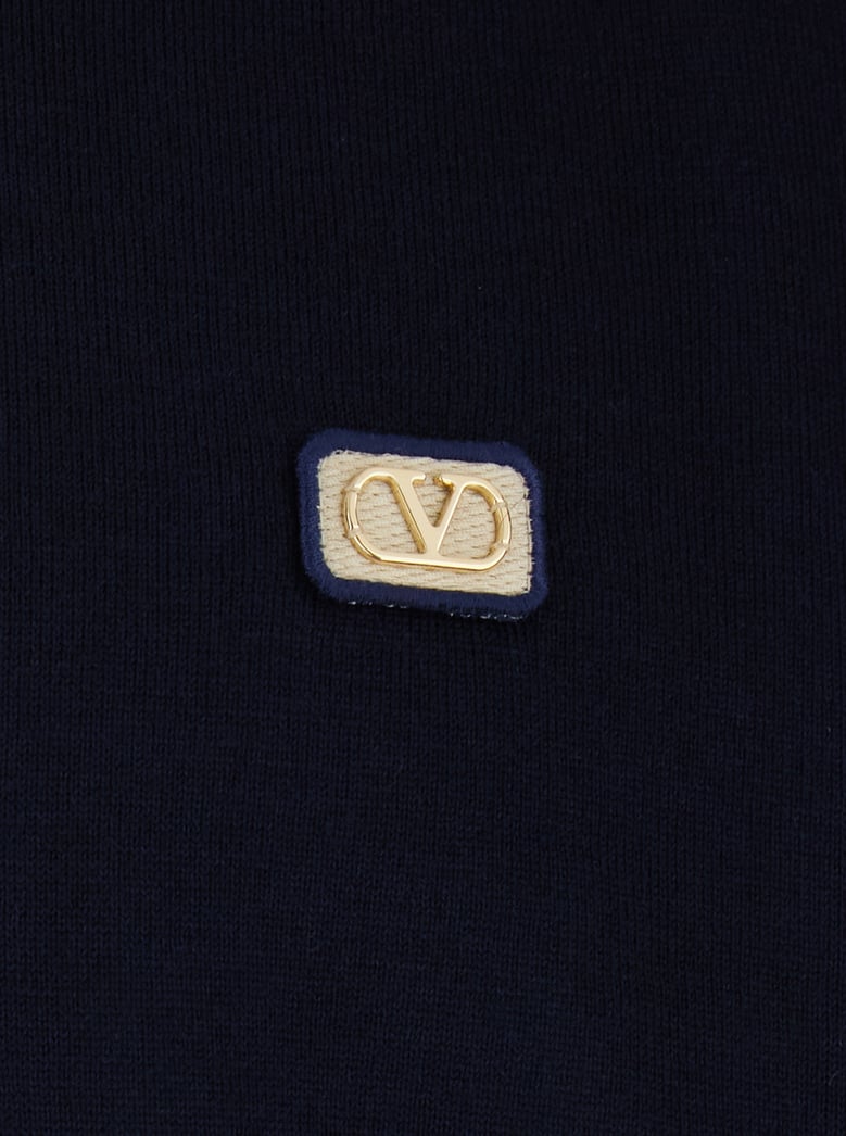 sweater polo collar blue wool by Selfnex