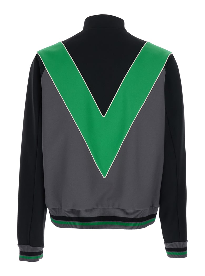 high-neck sweatshirt v-inlay black by Selfnex