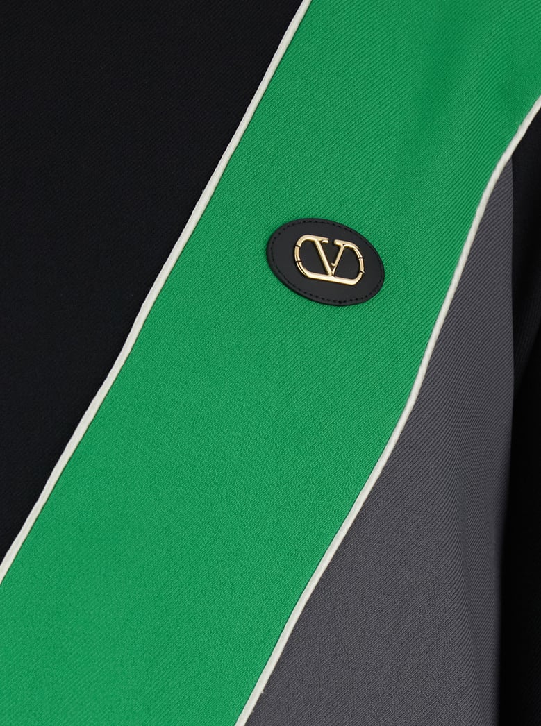 high-neck sweatshirt v-inlay black by Selfnex